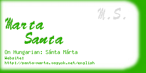 marta santa business card